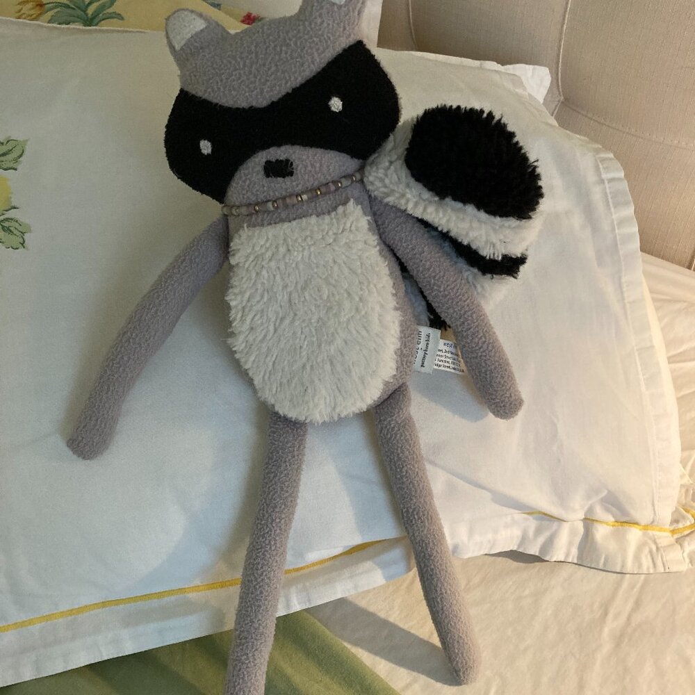 VINTAGE STUFFED RACOON FROM WEST ELM